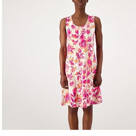 NWT Isaac Mizrahi Plus Size Sleevless Blue/Green Print Summer Sundress - Size 1X - Picture 5 of 6